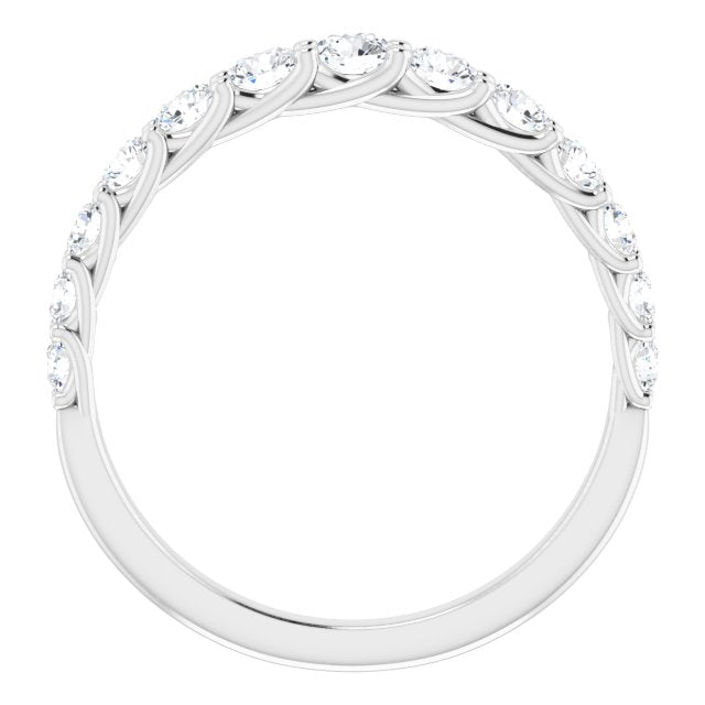 0.75 ct. Graduating Round Cut Diamond Shared Prong Wedding Band-VIRABYANI